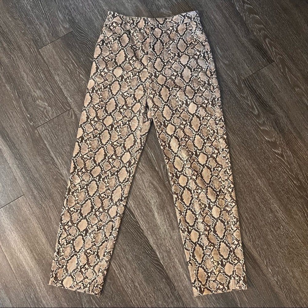 Zara Faux Leather Snake Print Pants